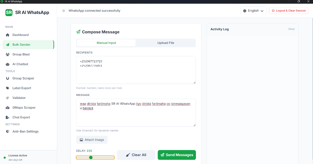 sr whatsapp bulk sms sender